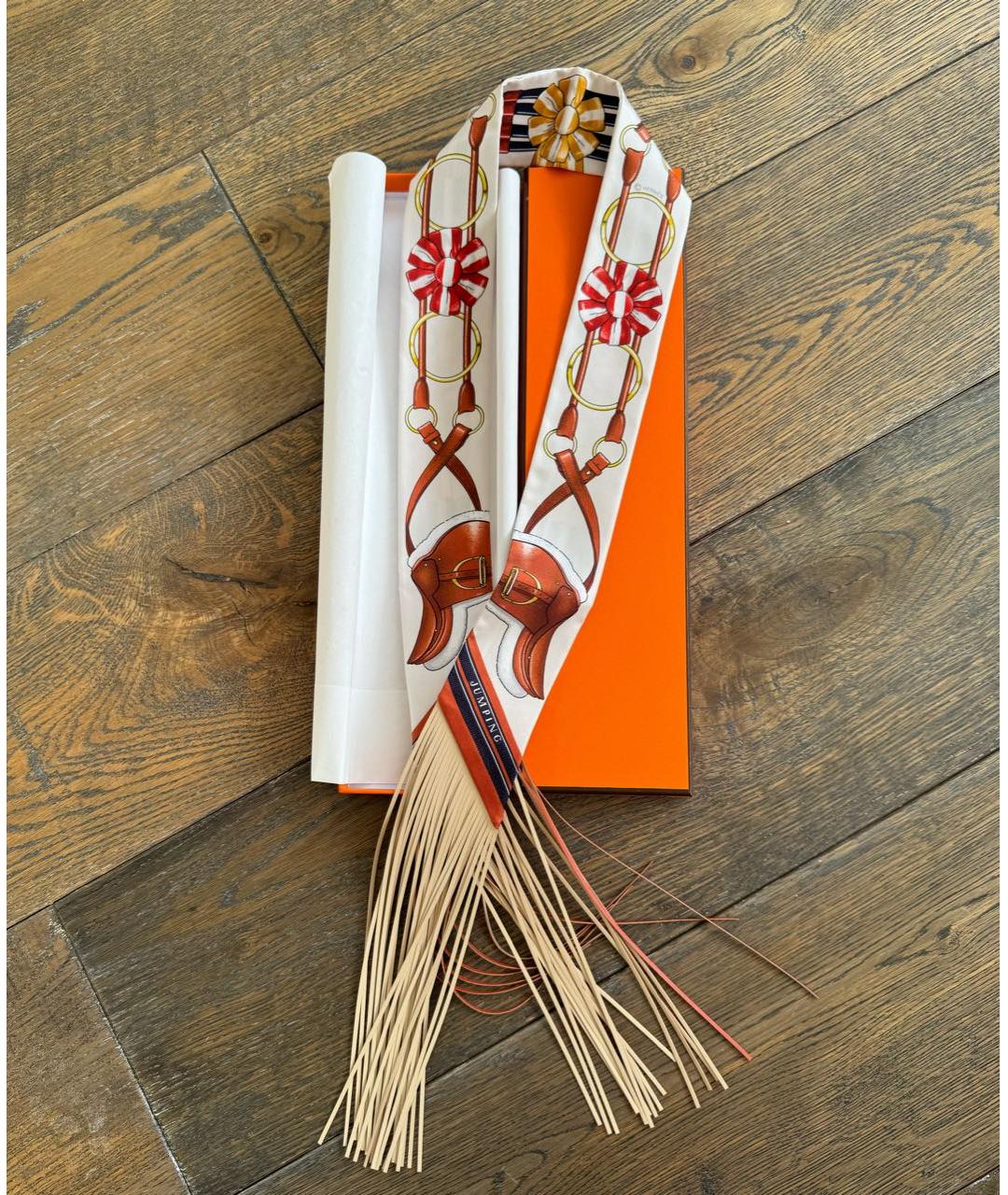 HERMES Мульти шелковый шарф, фото 4