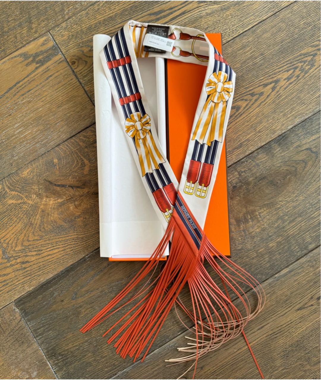 HERMES Мульти шелковый шарф, фото 5