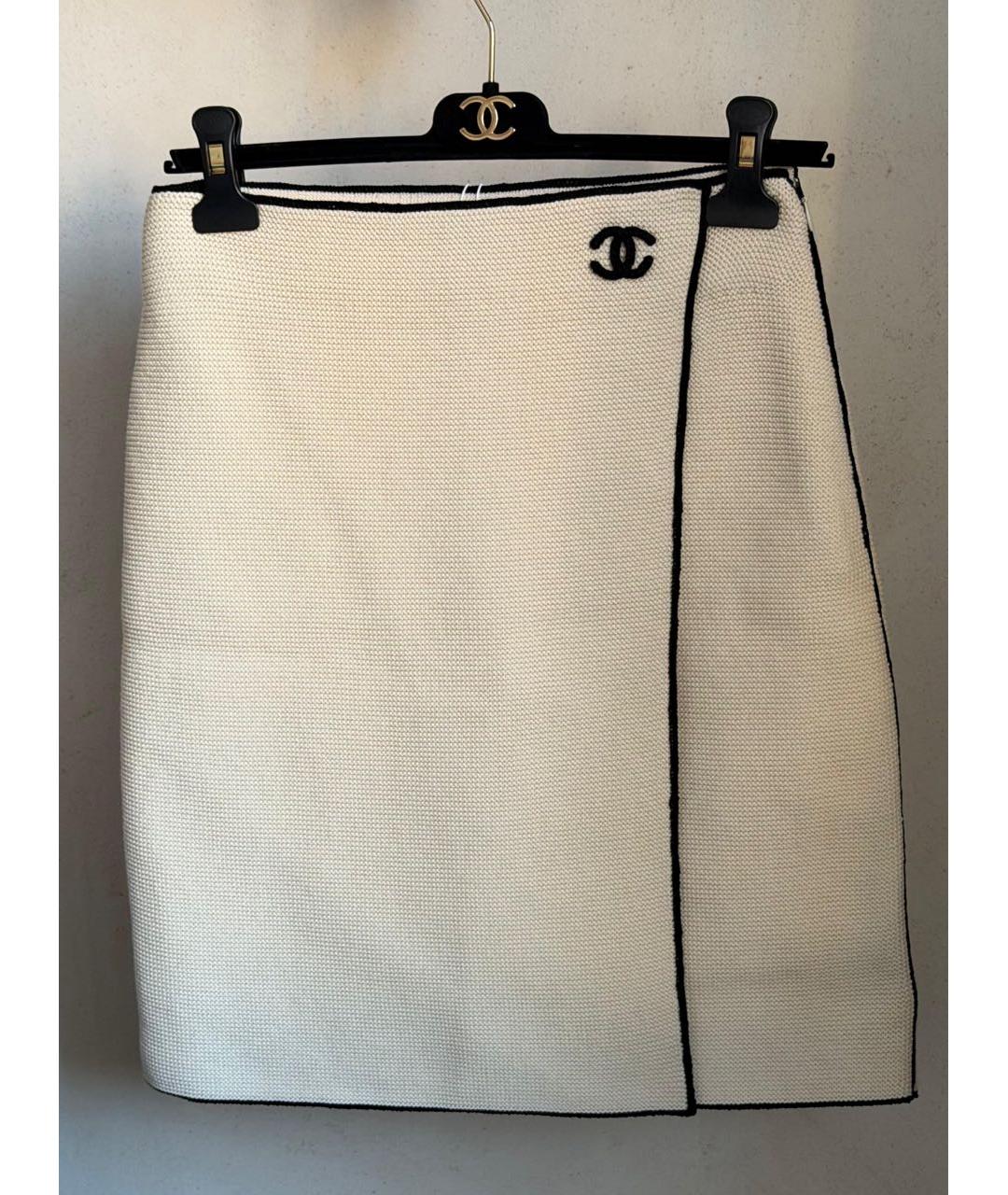 CHANEL Бежевая хлопковая юбка миди, фото 4