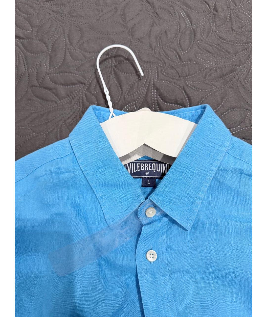 VILEBREQUIN Голубая льняная кэжуал рубашка, фото 3