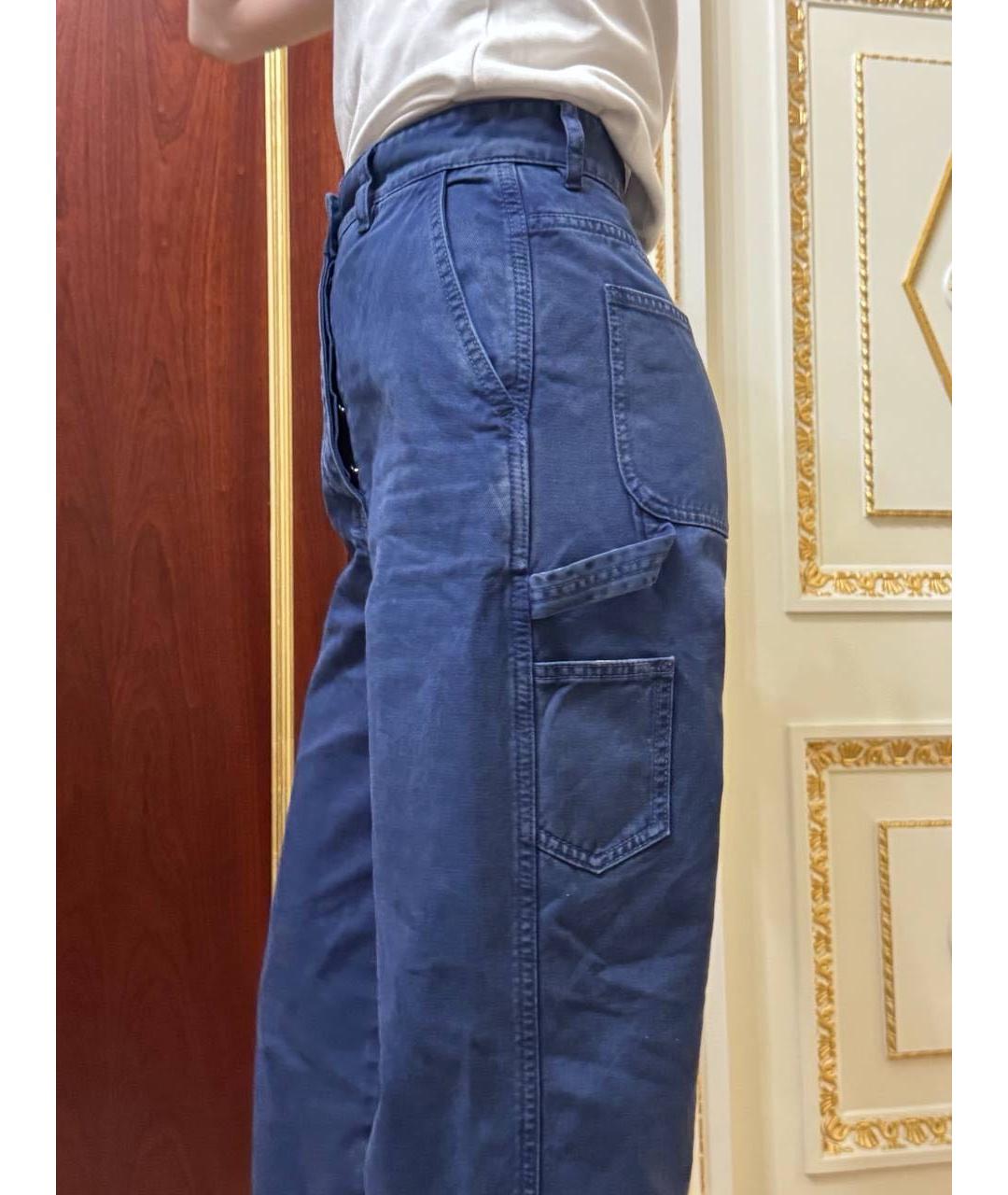 MIU MIU Темно-синие хлопковые прямые джинсы, фото 2