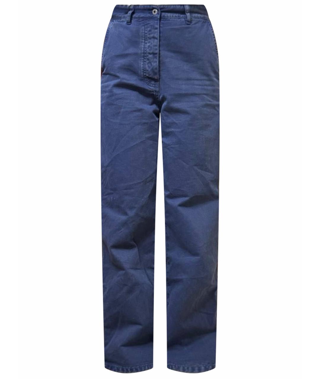 MIU MIU Темно-синие хлопковые прямые джинсы, фото 1