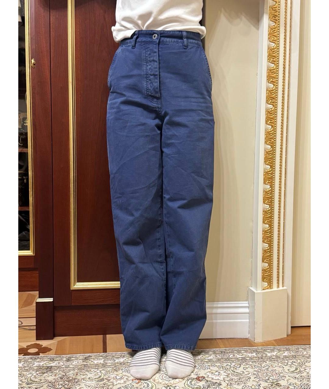 MIU MIU Темно-синие хлопковые прямые джинсы, фото 4