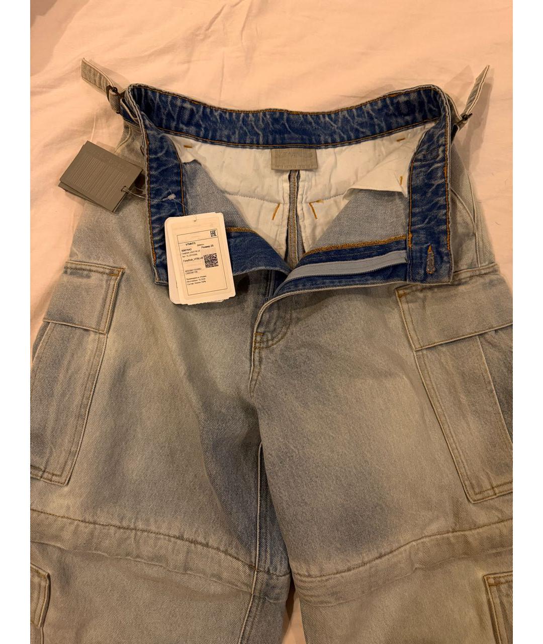 VTMNTS Голубые хлопковые прямые джинсы, фото 3