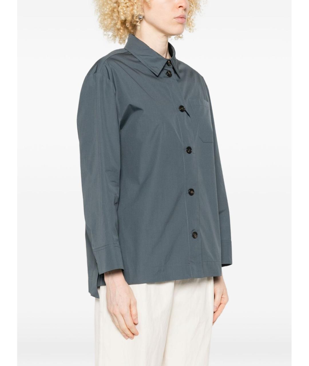 'S MAX MARA Синяя хлопковая рубашка, фото 4