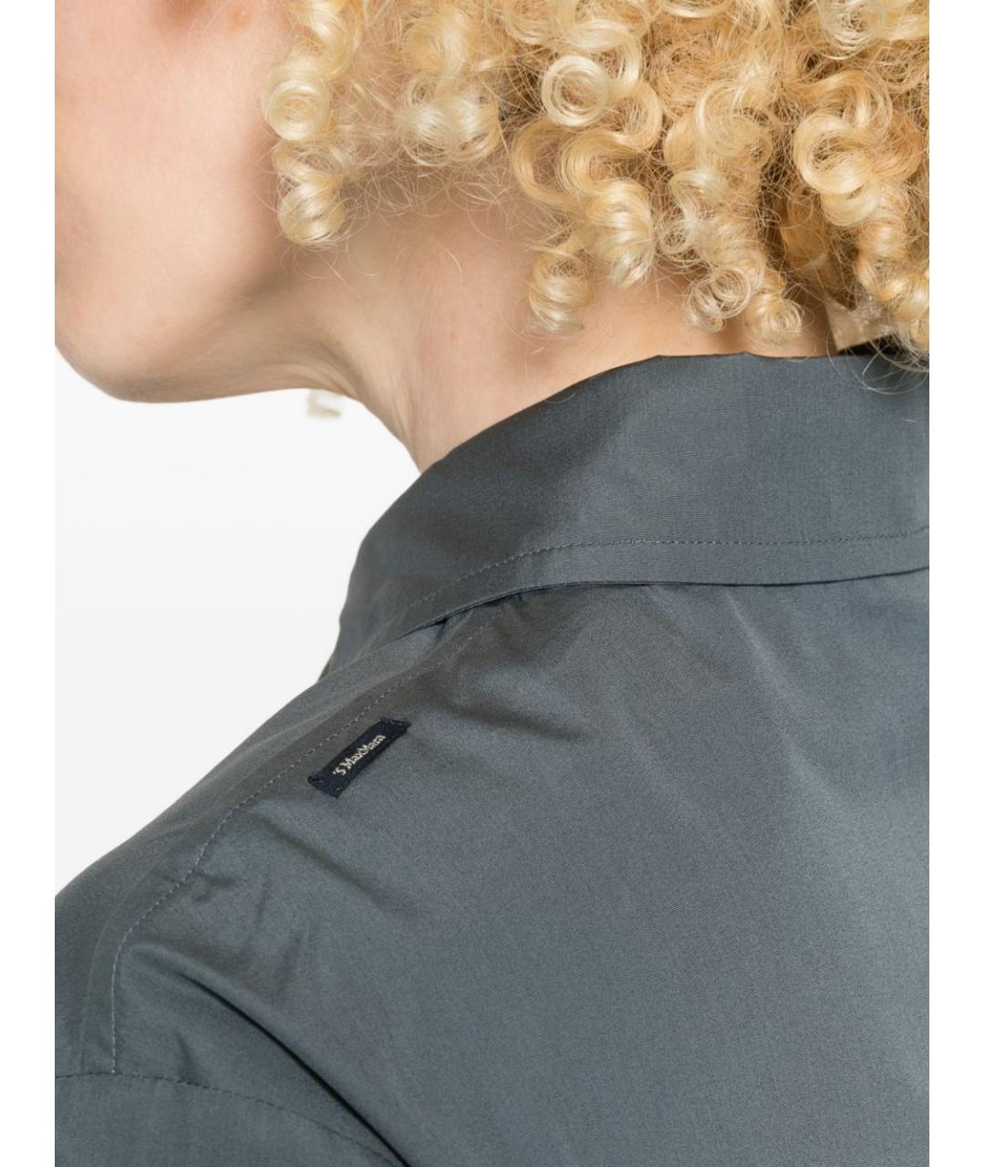 'S MAX MARA Синяя хлопковая рубашка, фото 2
