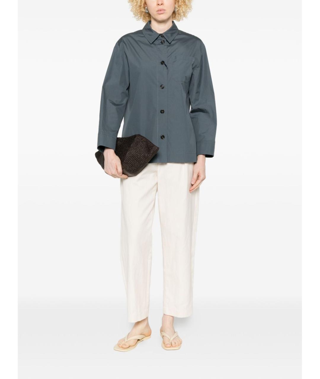 'S MAX MARA Синяя хлопковая рубашка, фото 3