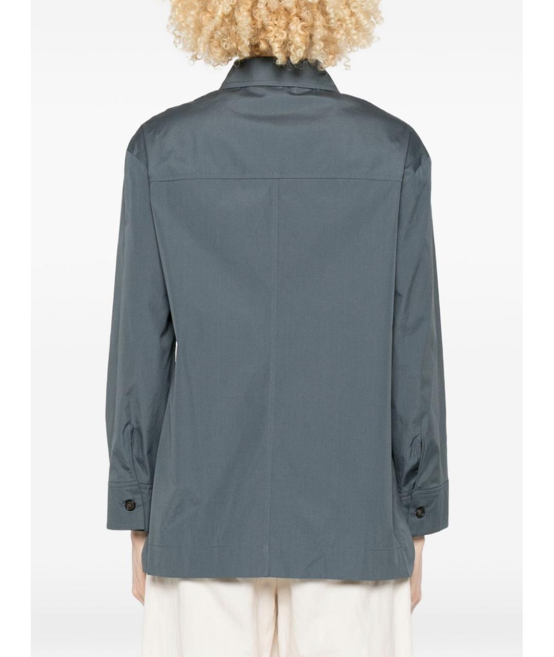 'S MAX MARA Синяя хлопковая рубашка, фото 5