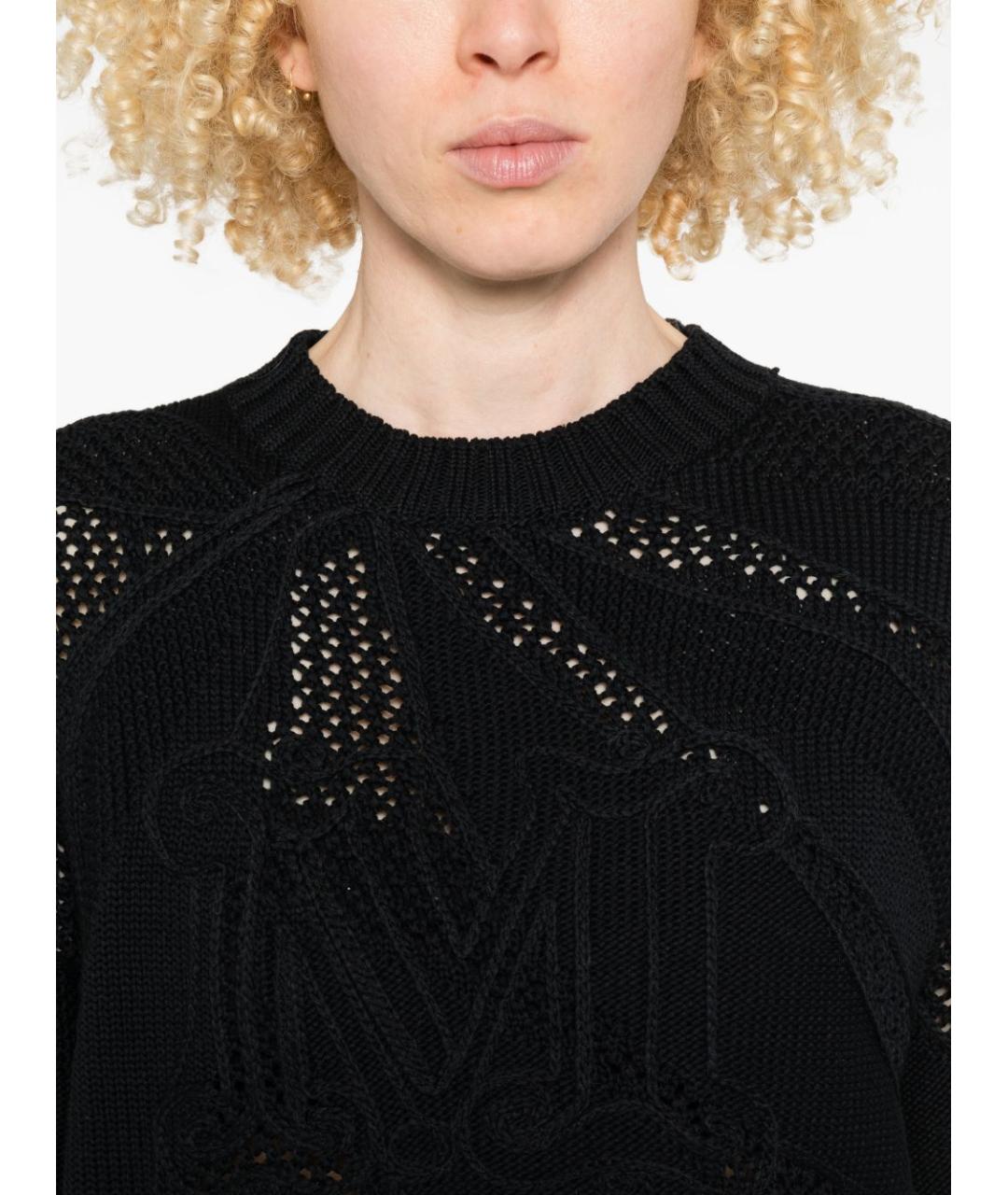 MAX MARA Черный хлопковый джемпер / свитер, фото 2