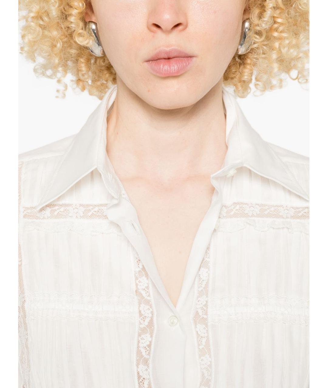 ERMANNO SCERVINO Белая хлопковая рубашка, фото 4