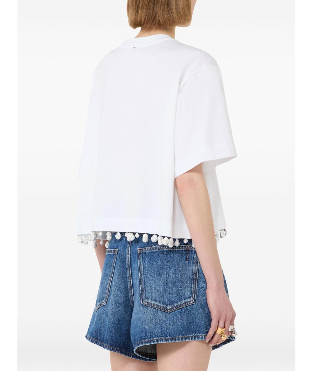 SPORTMAX Белая хлопковая футболка, фото 3