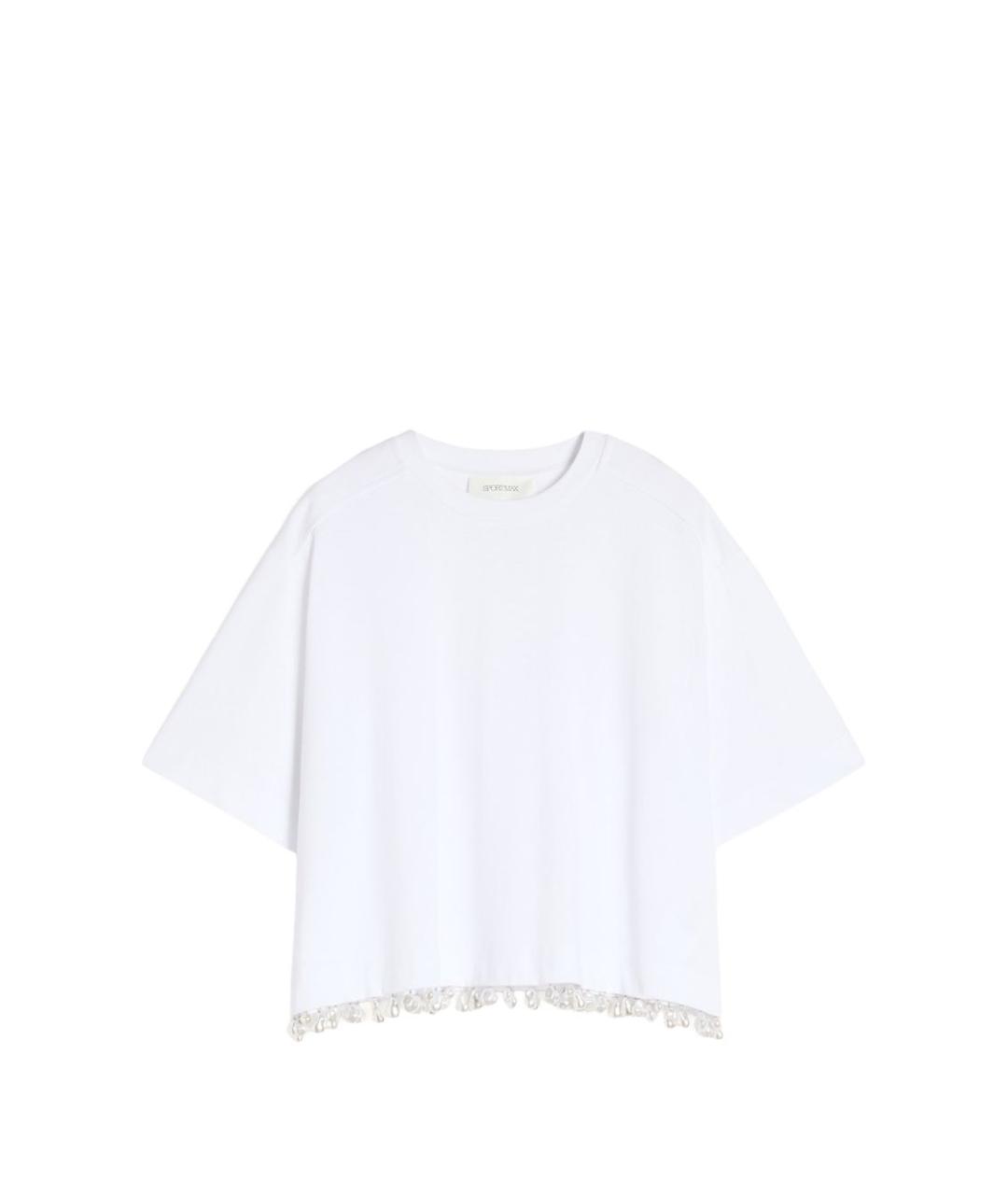 SPORTMAX Белая хлопковая футболка, фото 1