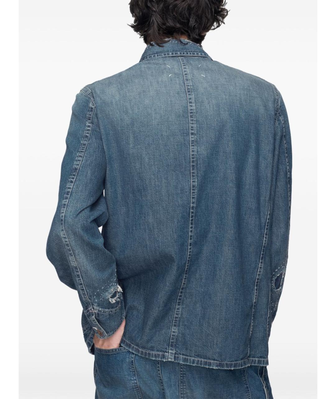 MAISON MARGIELA Голубая хлопковая куртка, фото 5