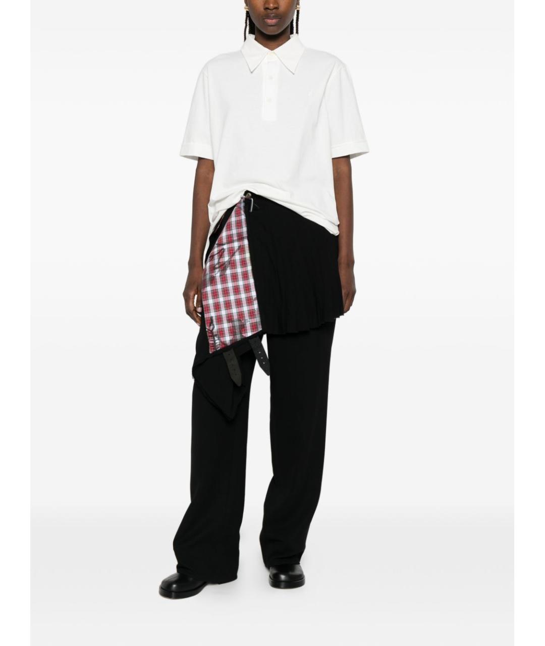 MM6 MAISON MARGIELA Белое хлопковое поло с коротким рукавом, фото 4