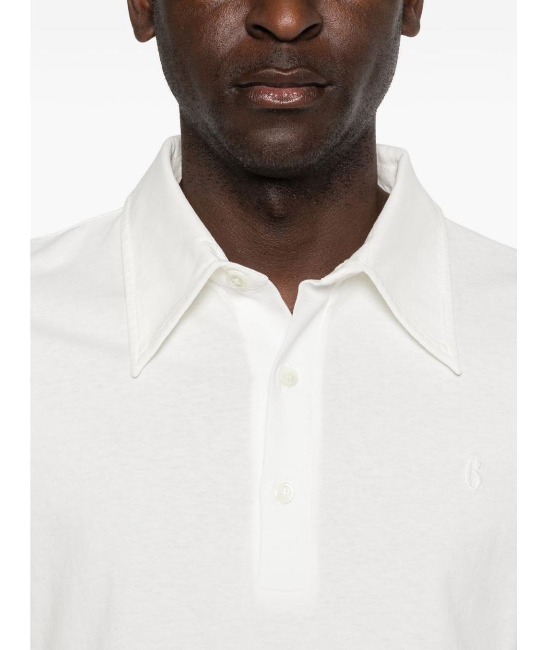 MM6 MAISON MARGIELA Белое хлопковое поло с коротким рукавом, фото 2