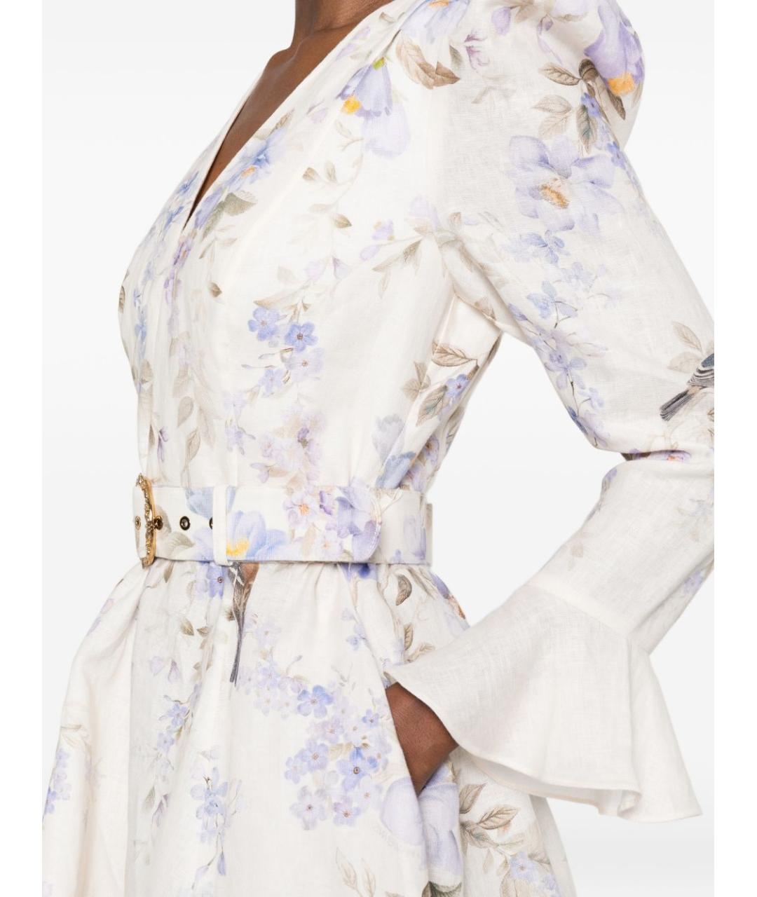 ZIMMERMANN Голубое льняное повседневное платье, фото 3