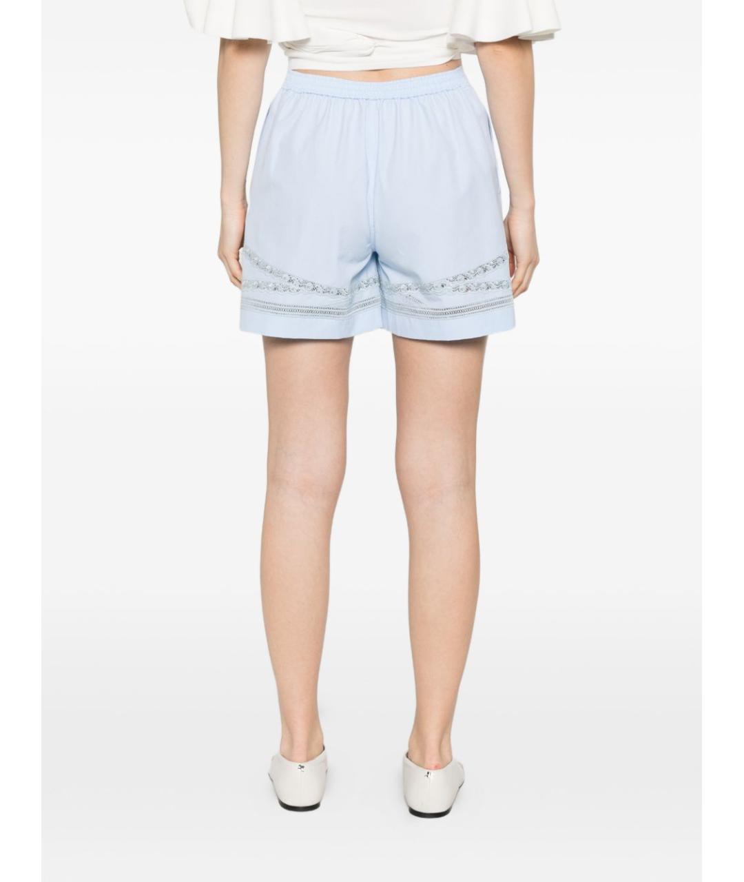 ERMANNO SCERVINO Голубые хлопковые шорты, фото 4
