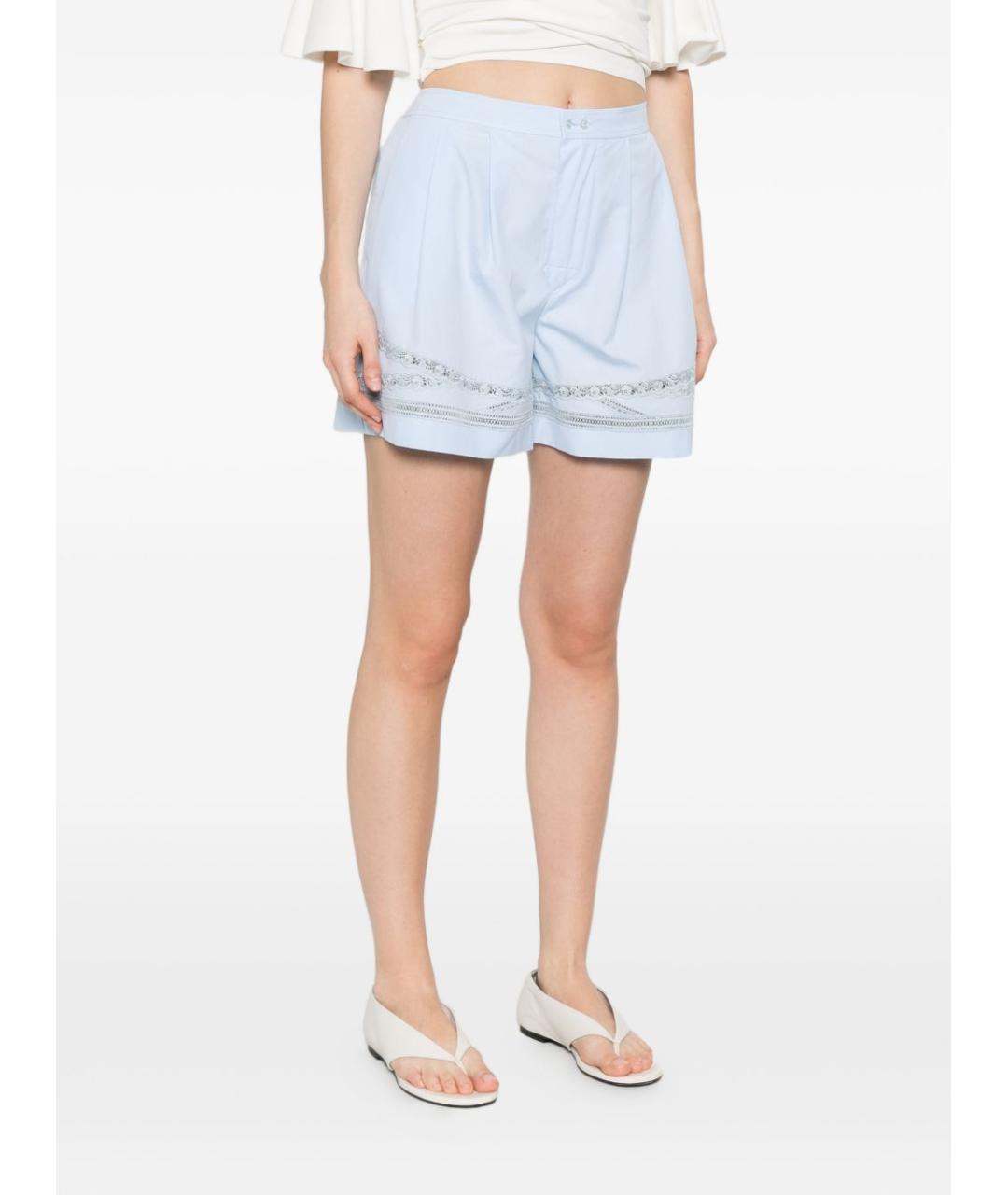 ERMANNO SCERVINO Голубые хлопковые шорты, фото 3