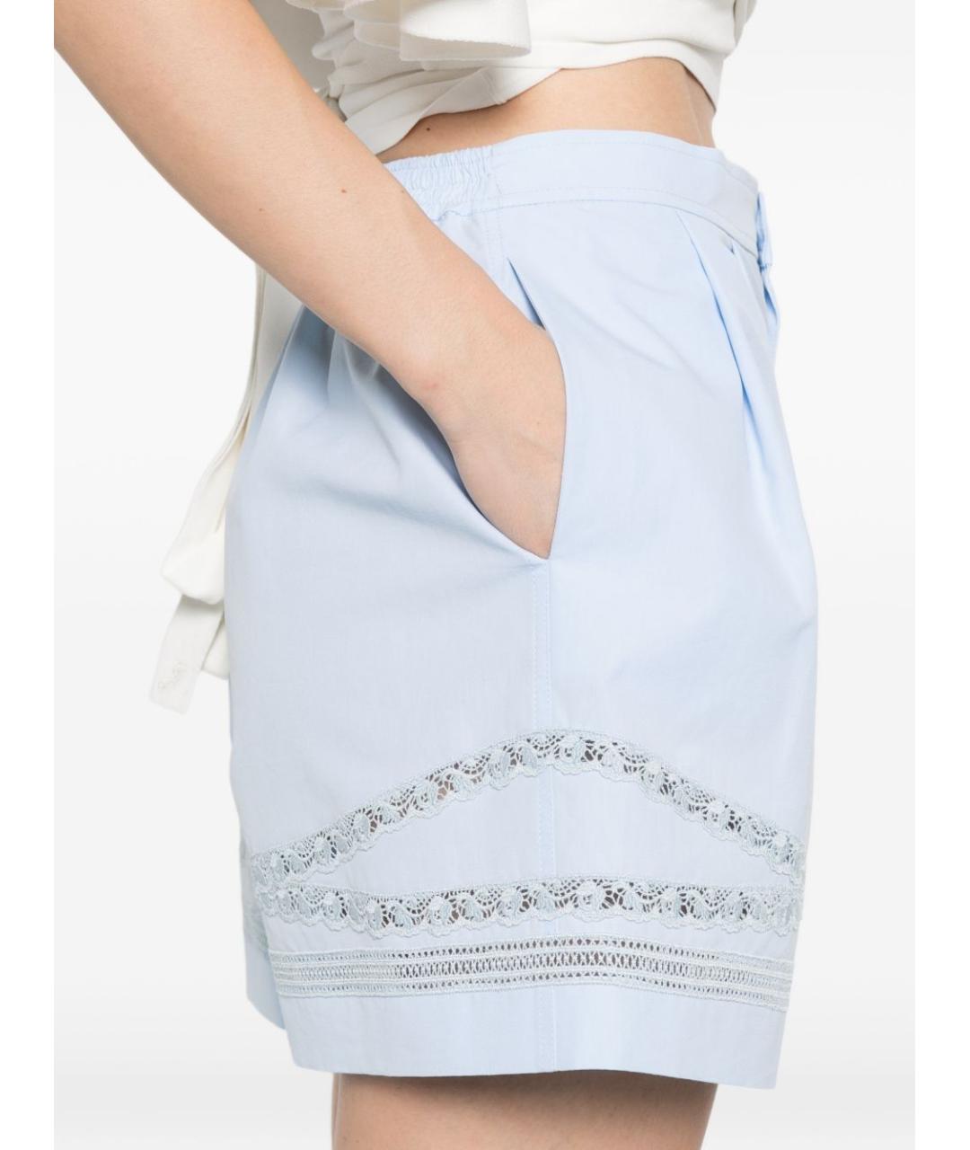 ERMANNO SCERVINO Голубые хлопковые шорты, фото 2