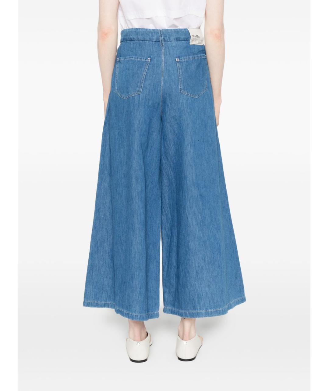 'S MAX MARA Синие хлопковые прямые джинсы, фото 5