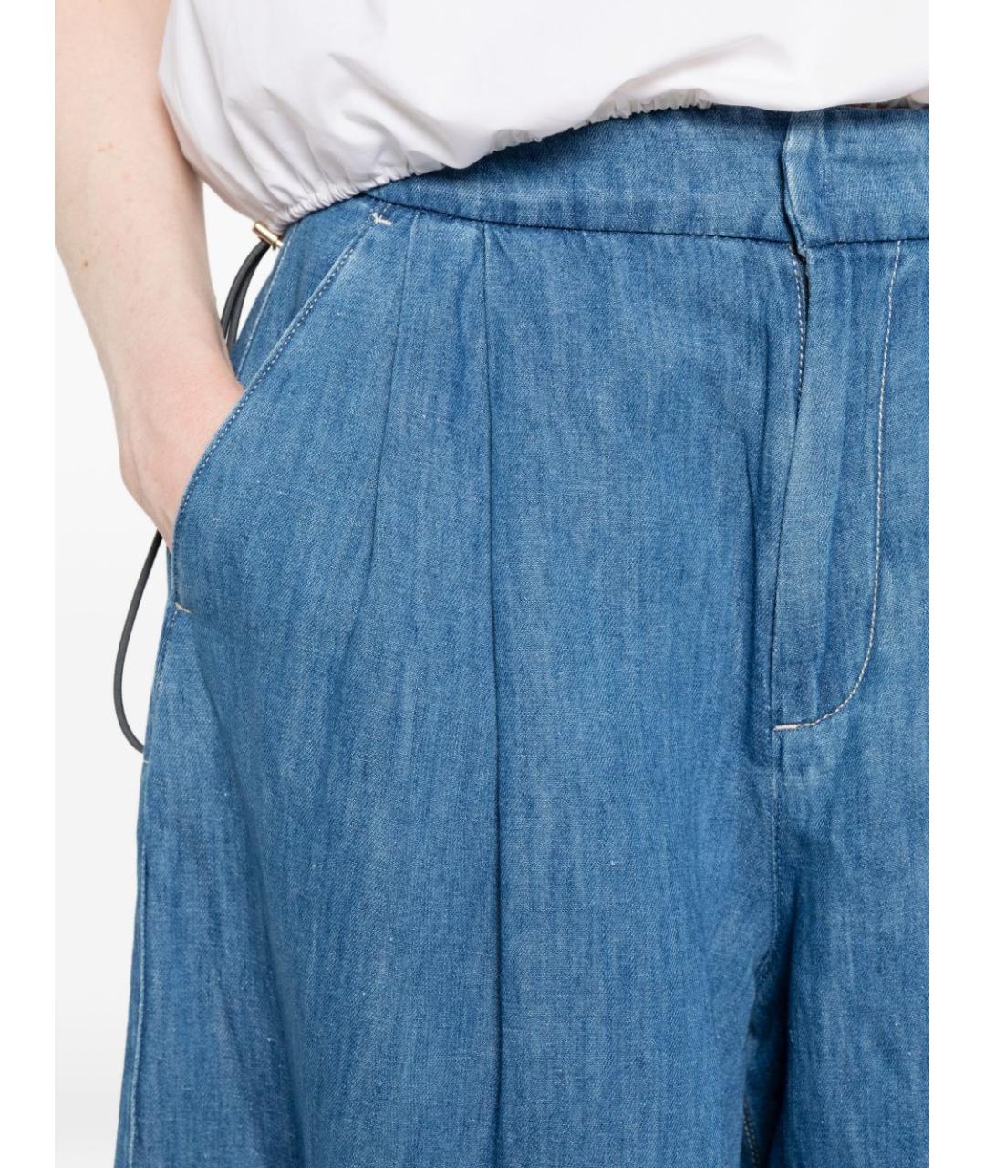 'S MAX MARA Синие хлопковые прямые джинсы, фото 3