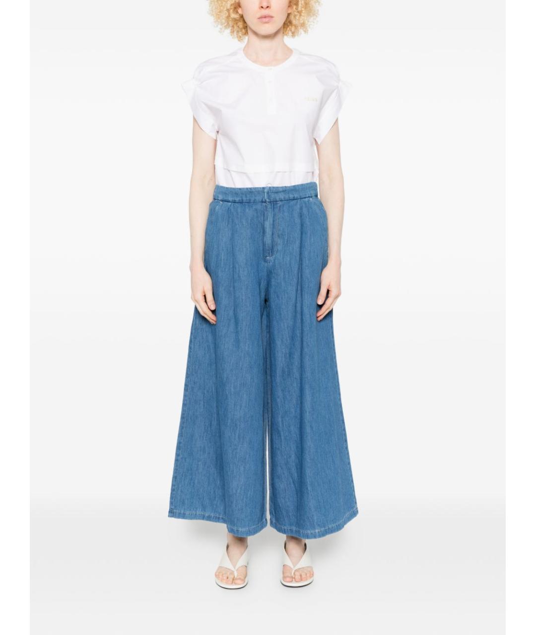 'S MAX MARA Синие хлопковые прямые джинсы, фото 4