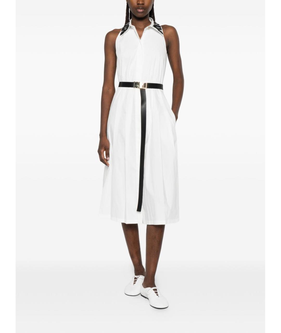MAX MARA Белое хлопковое повседневное платье, фото 3