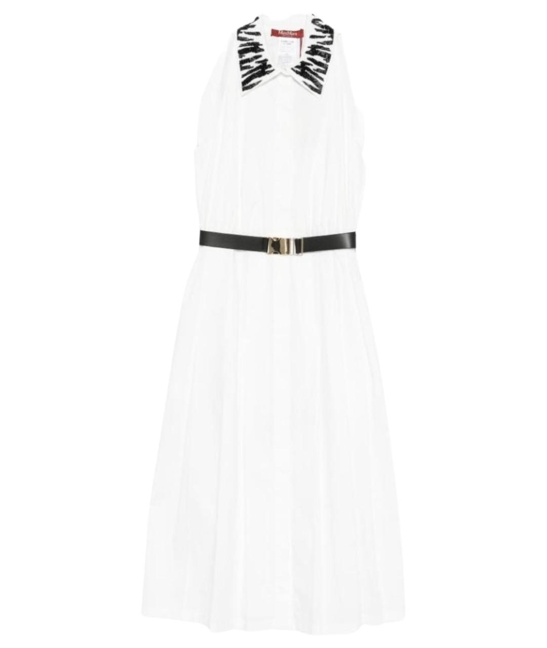 MAX MARA Белое хлопковое повседневное платье, фото 1