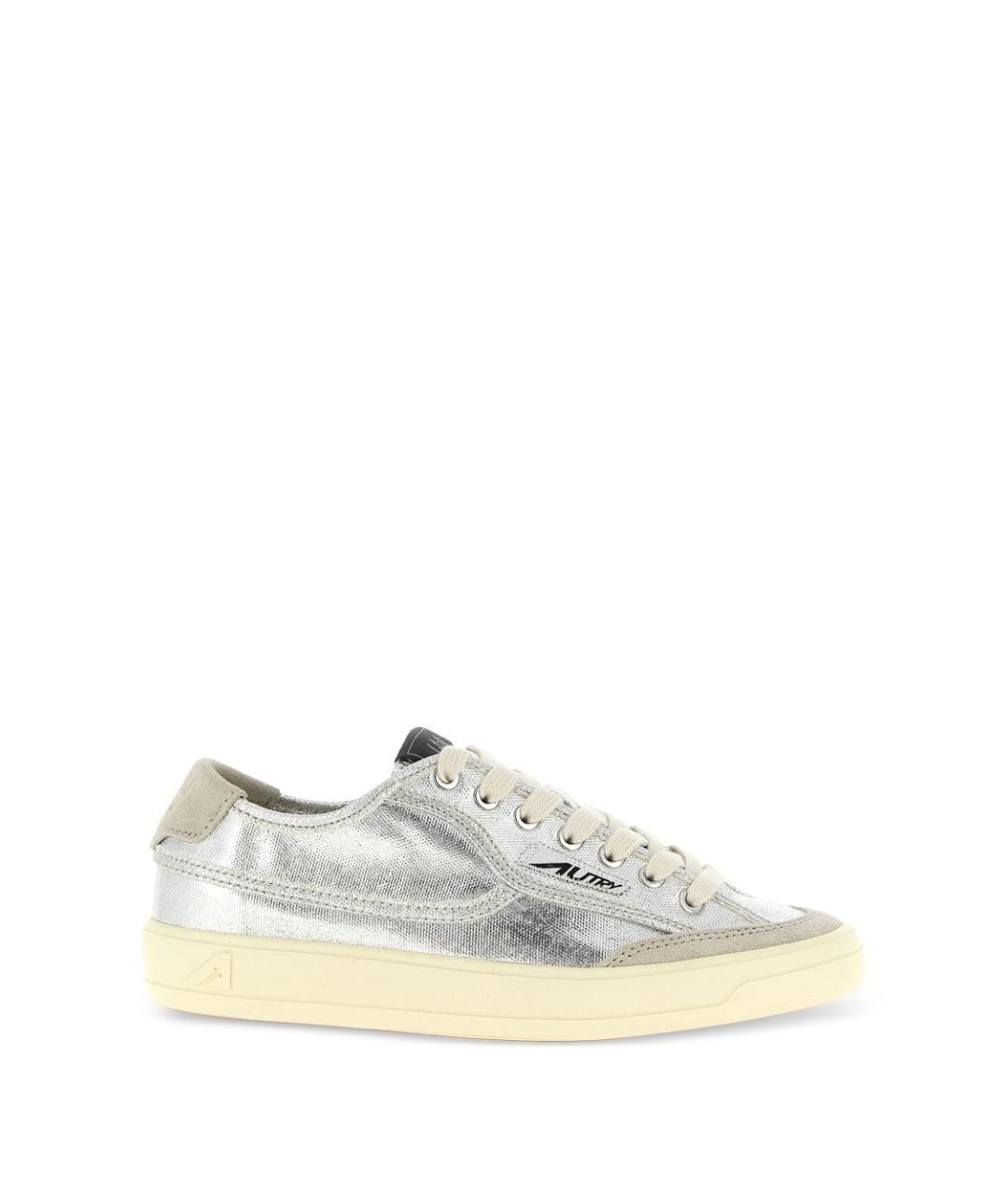 AUTRY Серебряные кожаные кеды, фото 1