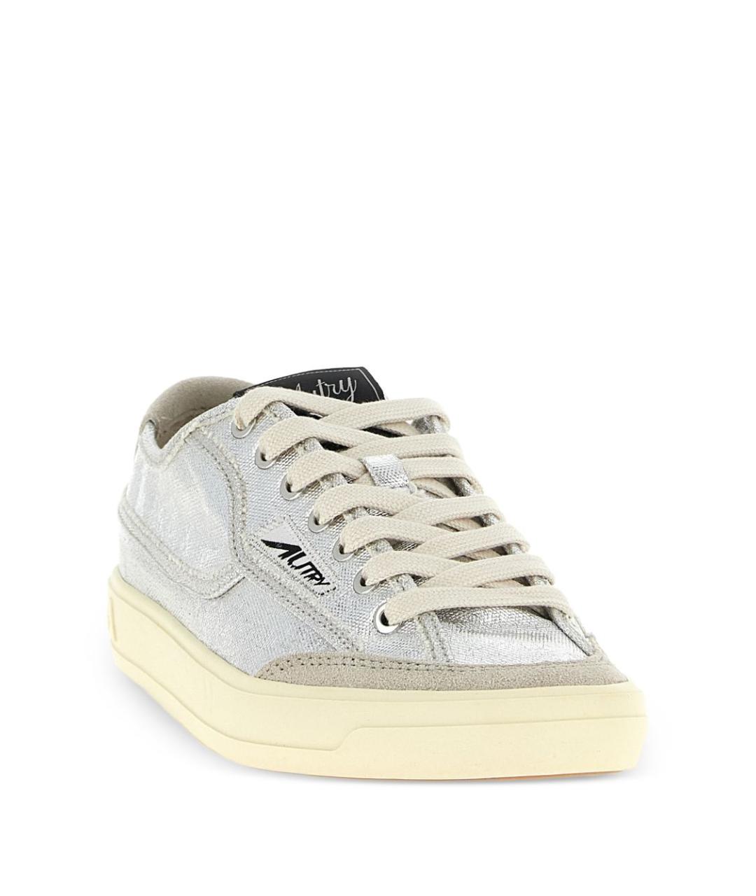 AUTRY Серебряные кожаные кеды, фото 4