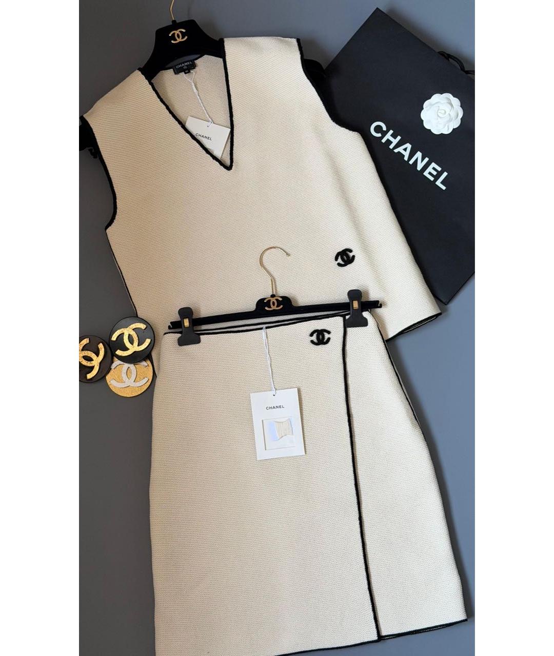 CHANEL Бежевая хлопковая жилетка, фото 2