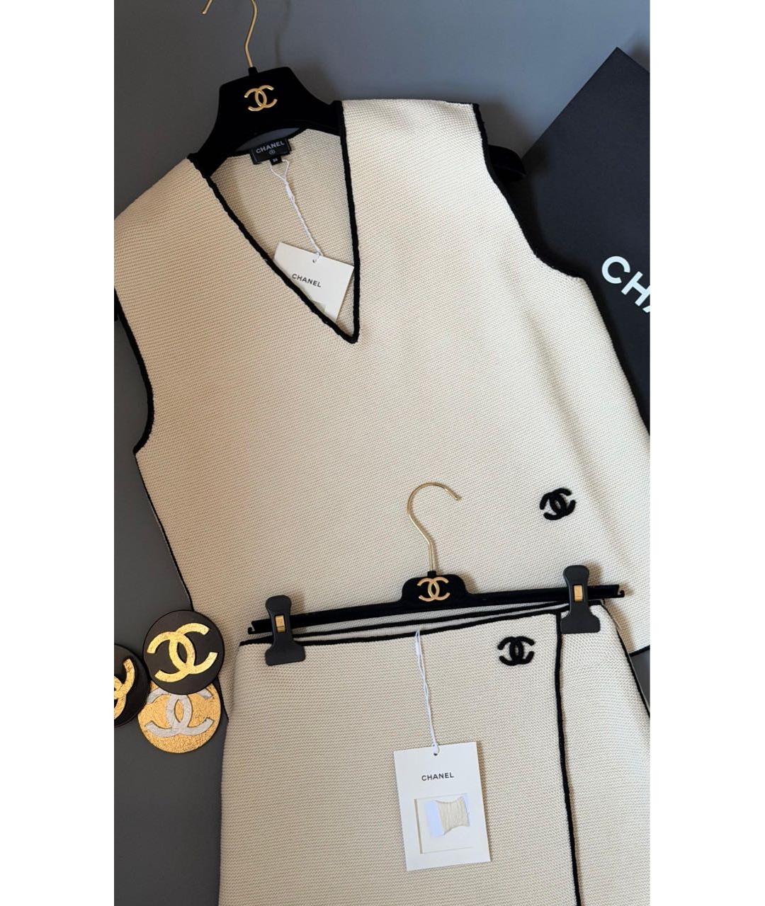 CHANEL Бежевая хлопковая жилетка, фото 3