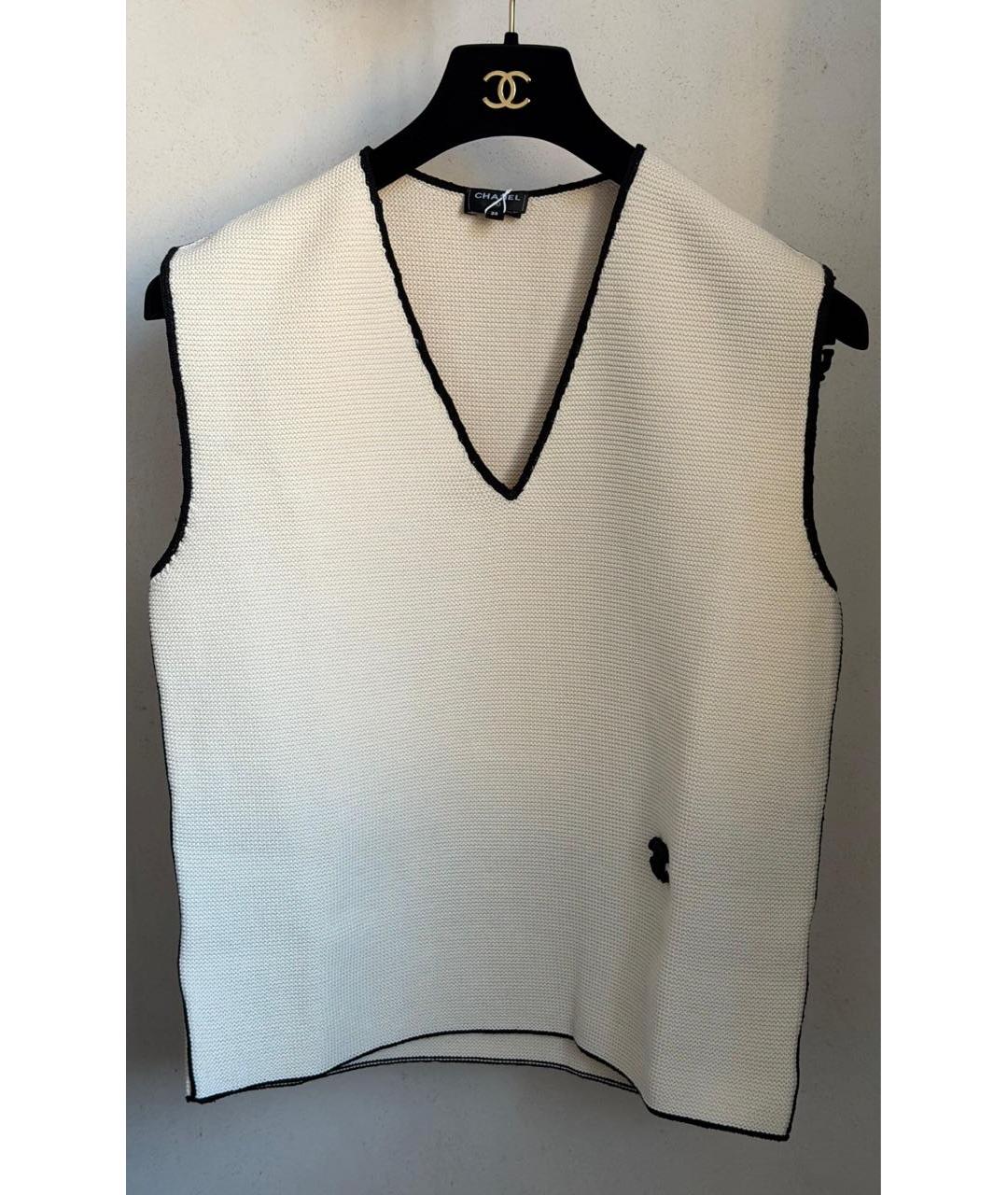 CHANEL Бежевая хлопковая жилетка, фото 4