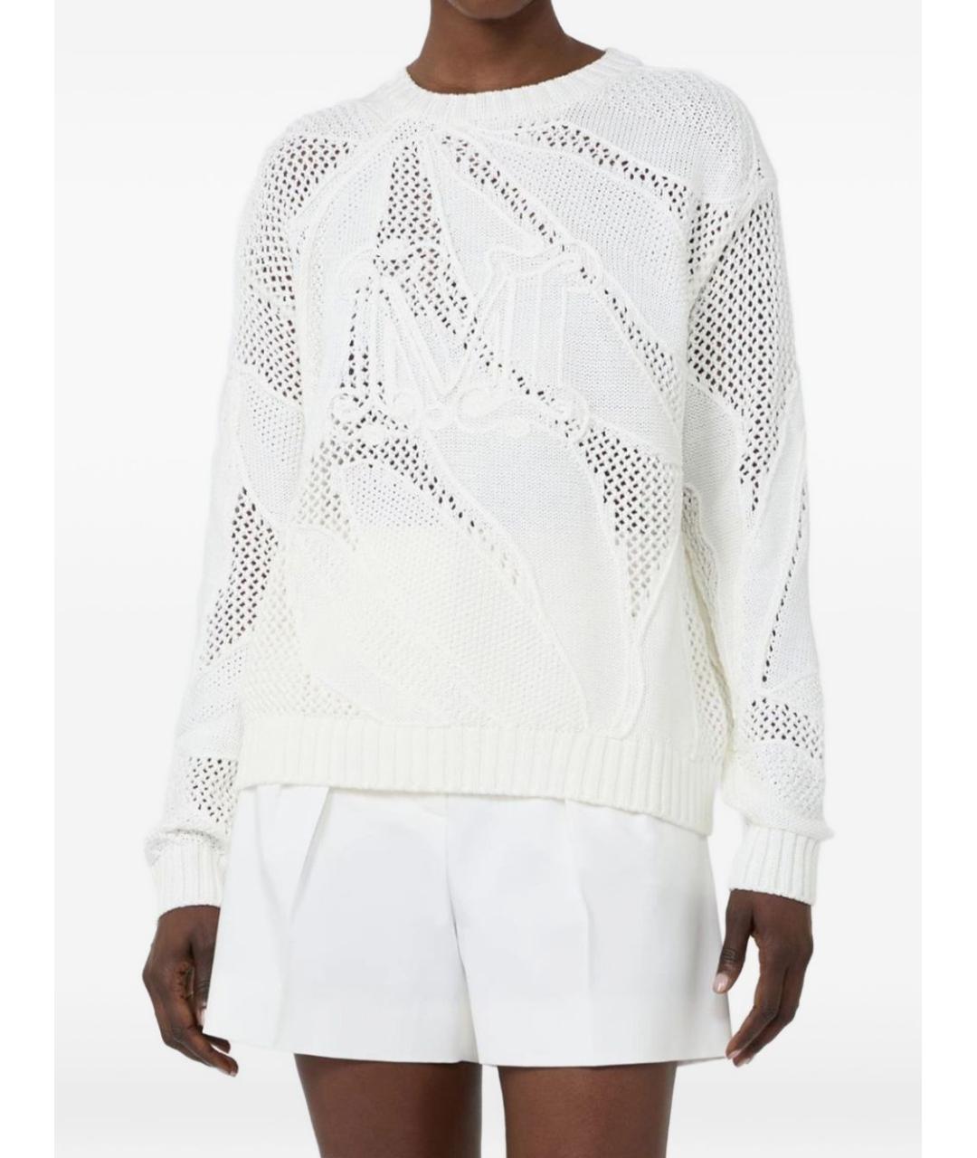 MAX MARA Белый хлопковый джемпер / свитер, фото 2