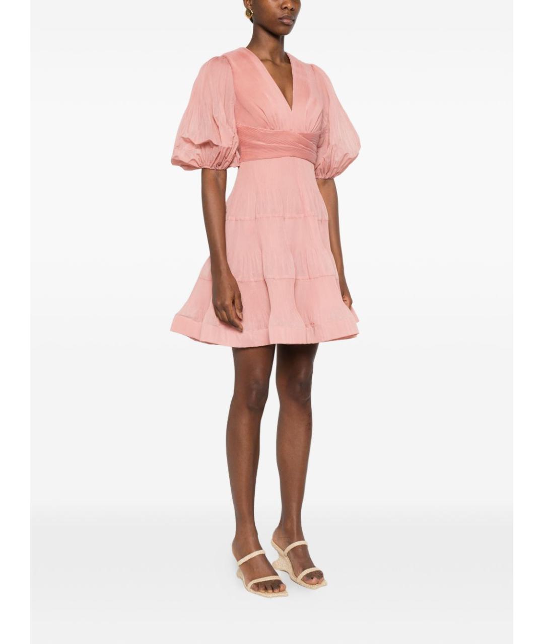 ZIMMERMANN Розовое полиэстеровое повседневное платье, фото 5