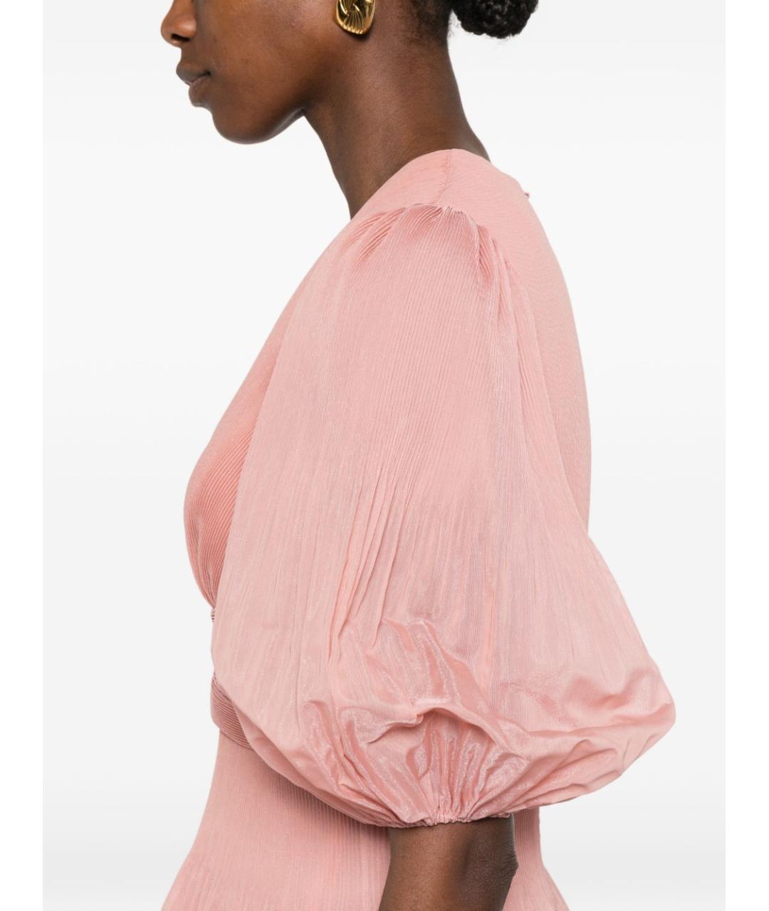 ZIMMERMANN Розовое полиэстеровое повседневное платье, фото 4