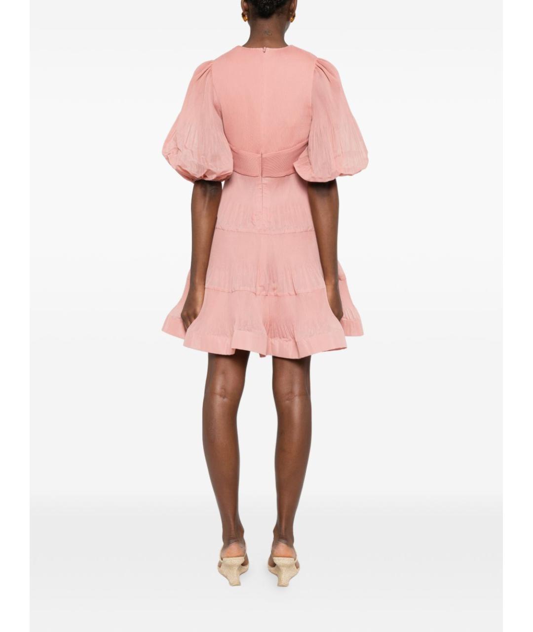 ZIMMERMANN Розовое полиэстеровое повседневное платье, фото 2