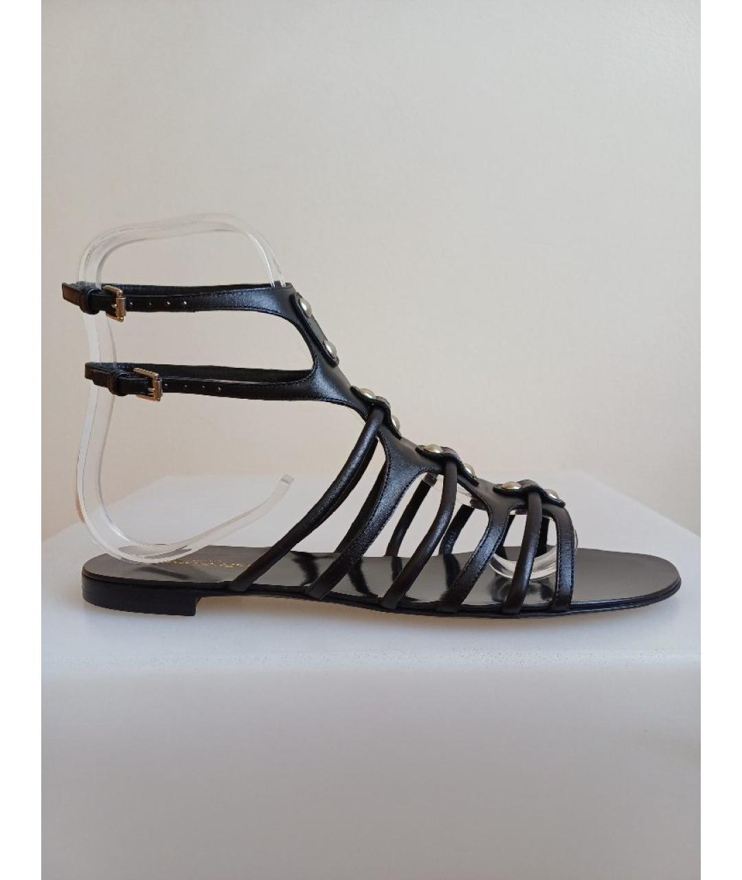 GIANVITO ROSSI Черные кожаные босоножки, фото 9