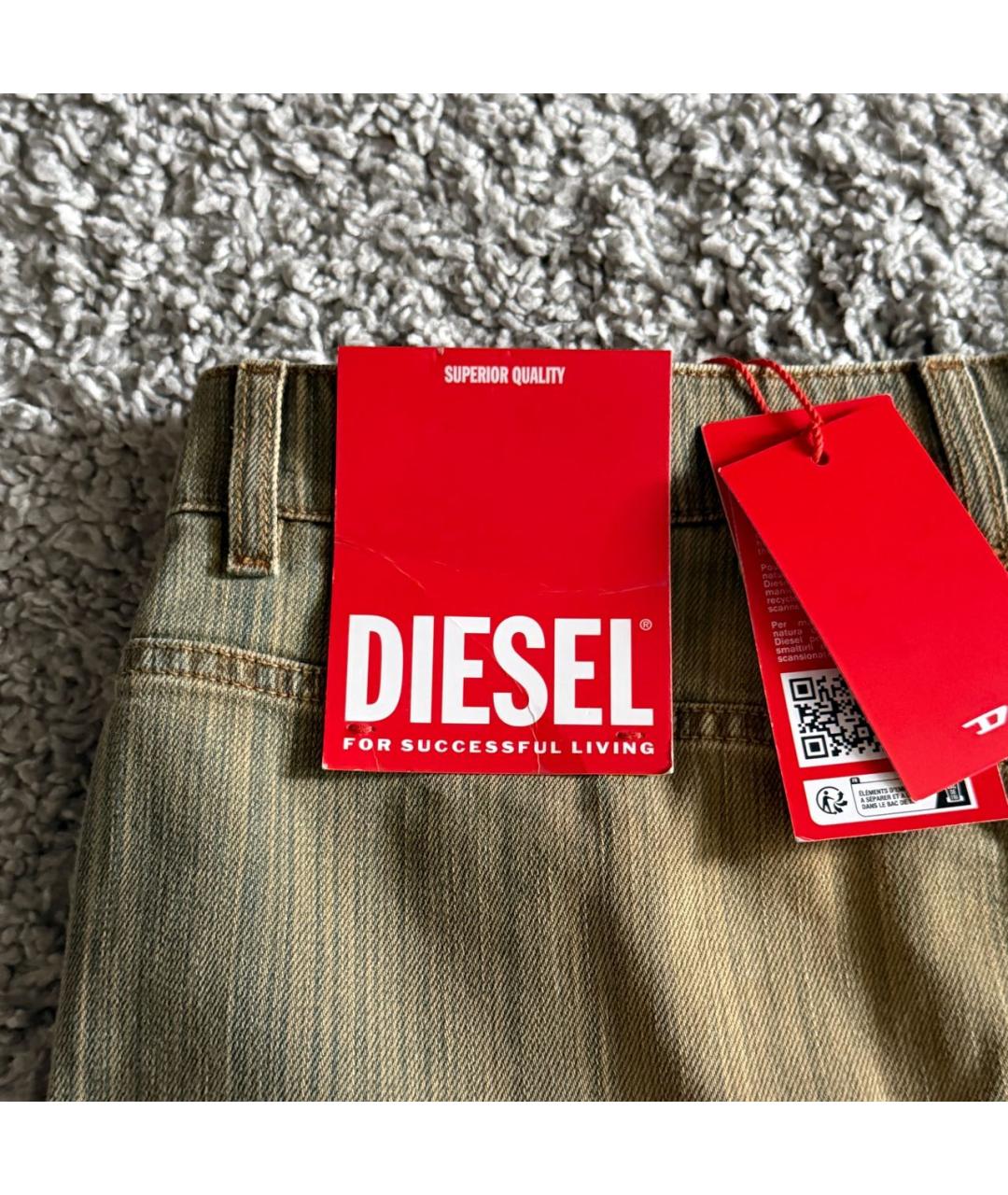 DIESEL Хаки деним юбка мини, фото 6