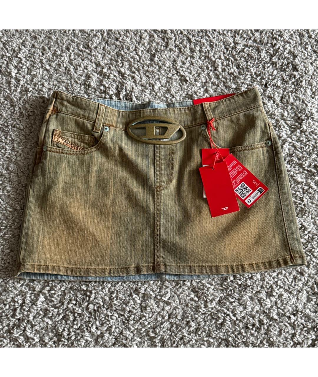 DIESEL Хаки деним юбка мини, фото 9