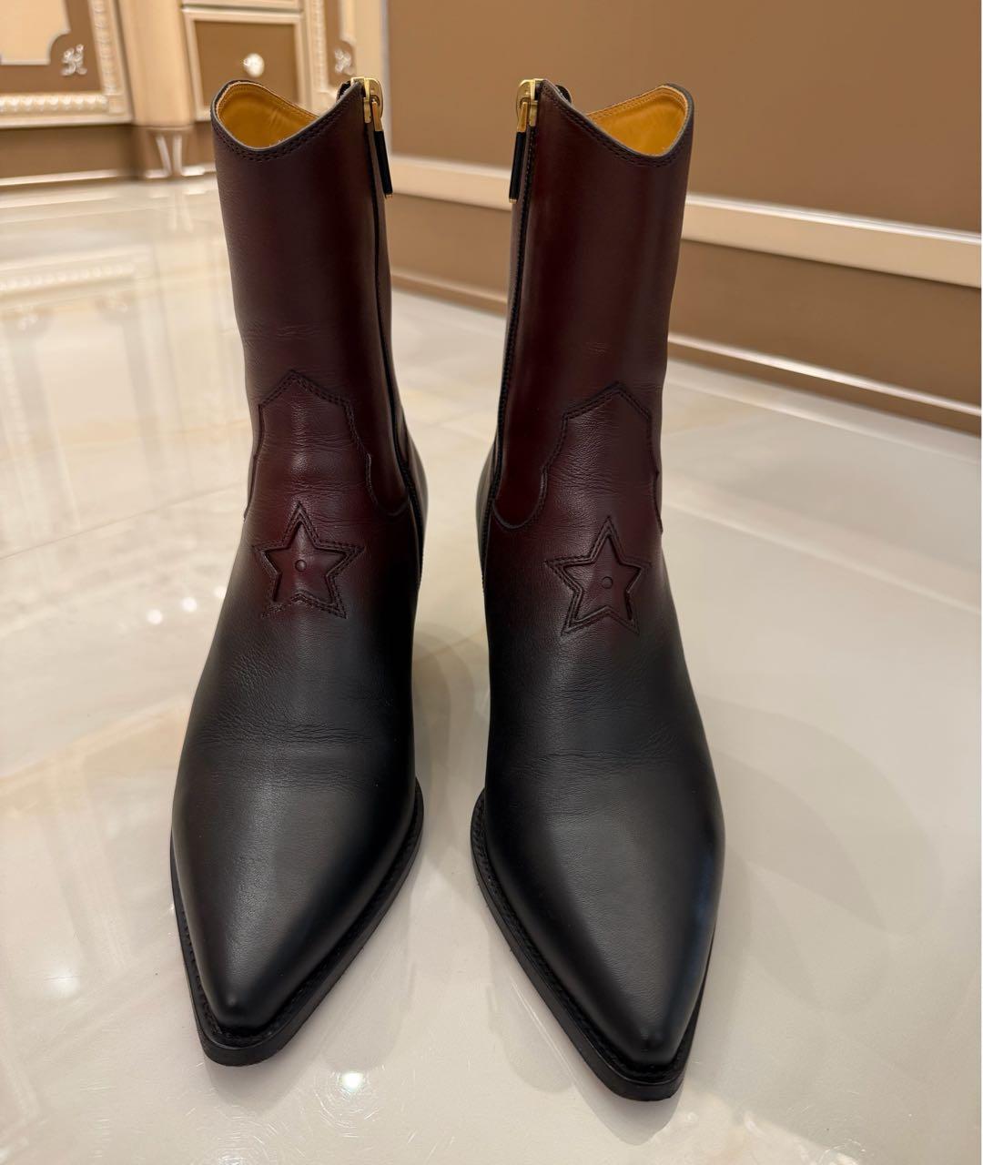 CHRISTIAN DIOR Черные кожаные ботильоны, фото 2