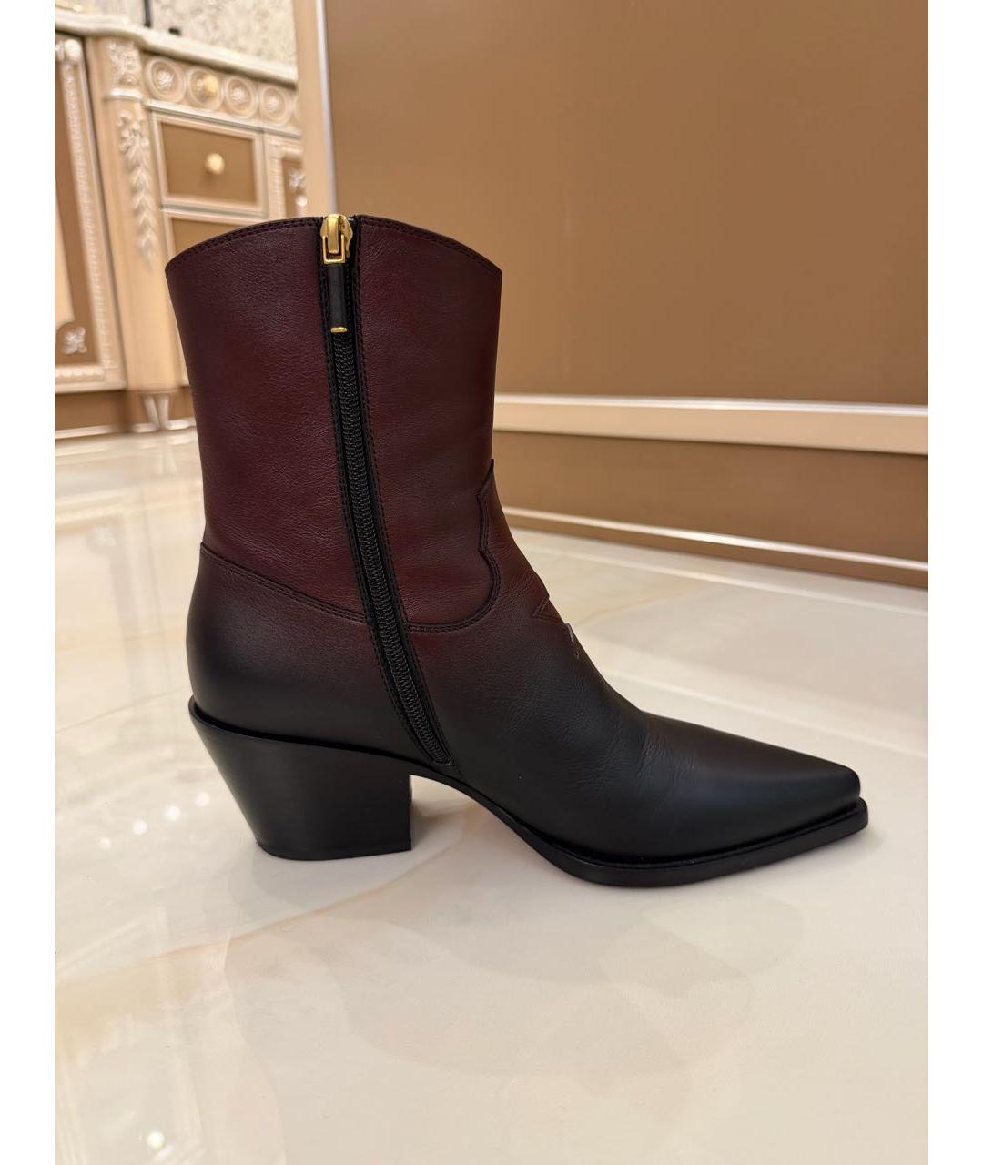 CHRISTIAN DIOR Черные кожаные ботильоны, фото 7