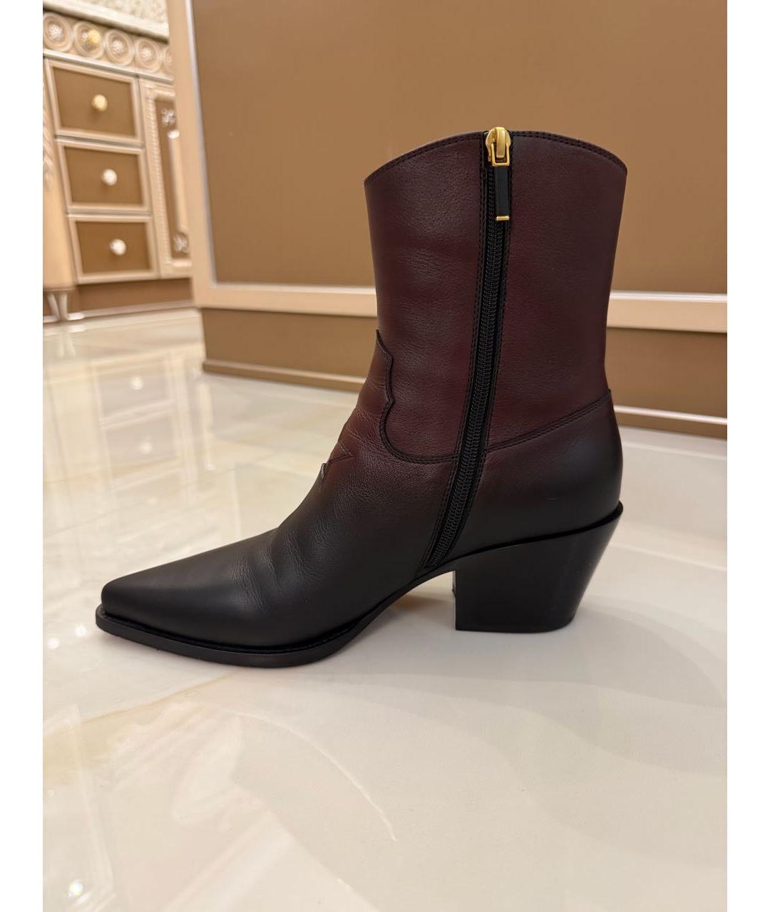 CHRISTIAN DIOR Черные кожаные ботильоны, фото 8