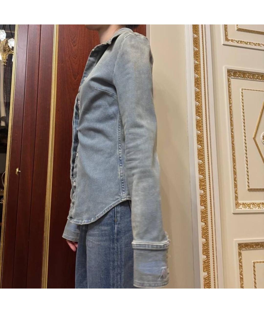 THE ATTICO Голубая деним рубашка, фото 2