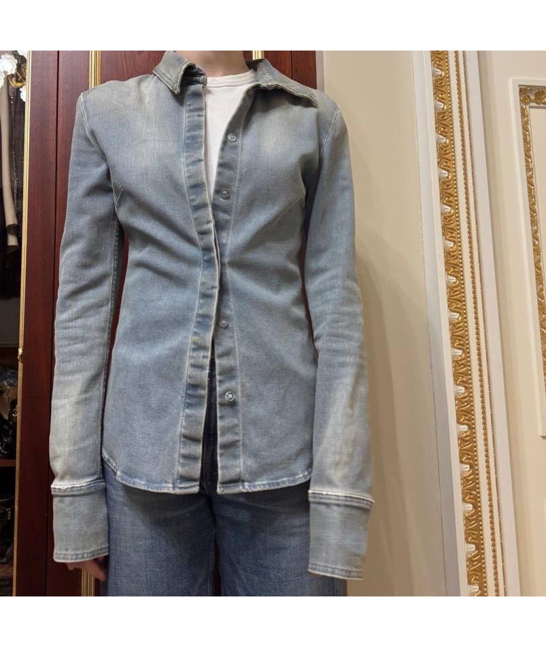 THE ATTICO Голубая деним рубашка, фото 5