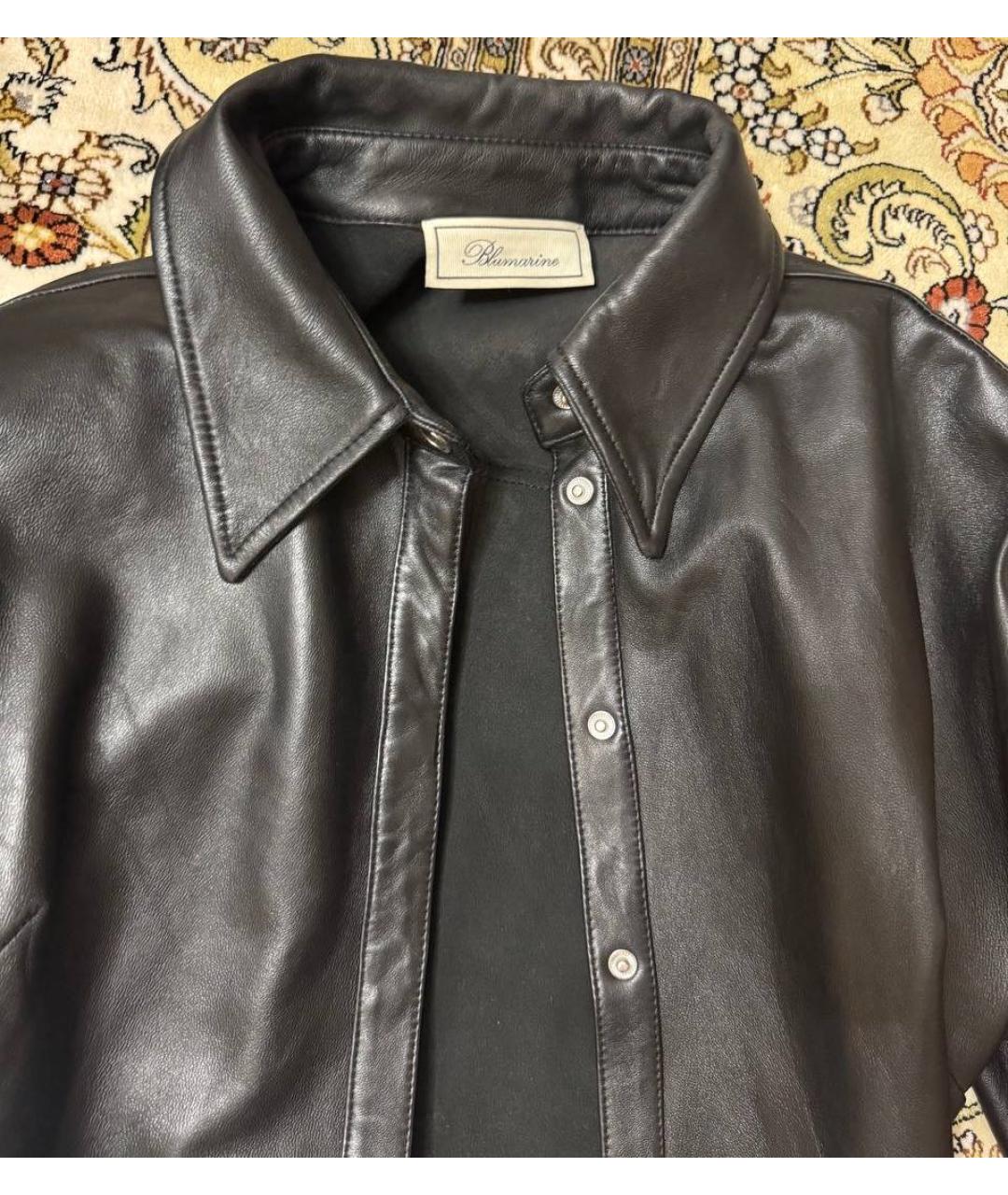BLUMARINE Черная кожаная рубашка, фото 4