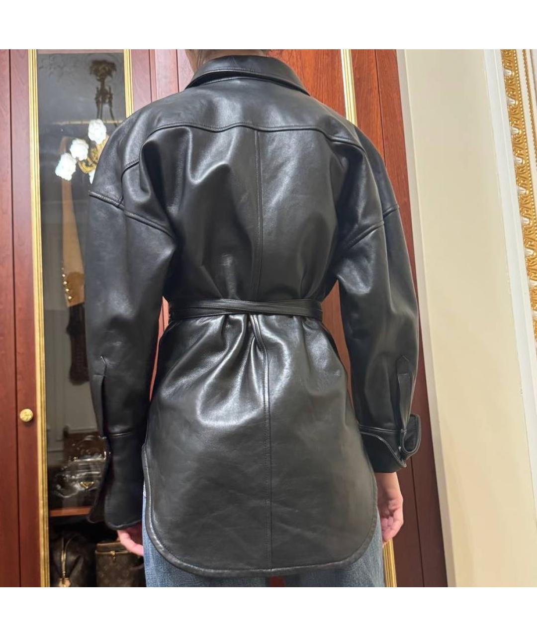 BLUMARINE Черная кожаная рубашка, фото 2