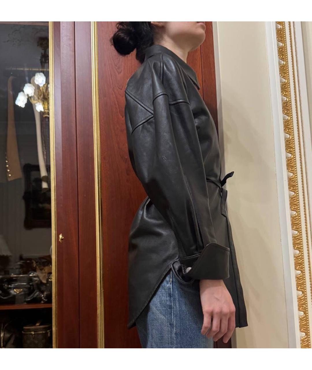 BLUMARINE Черная кожаная рубашка, фото 3