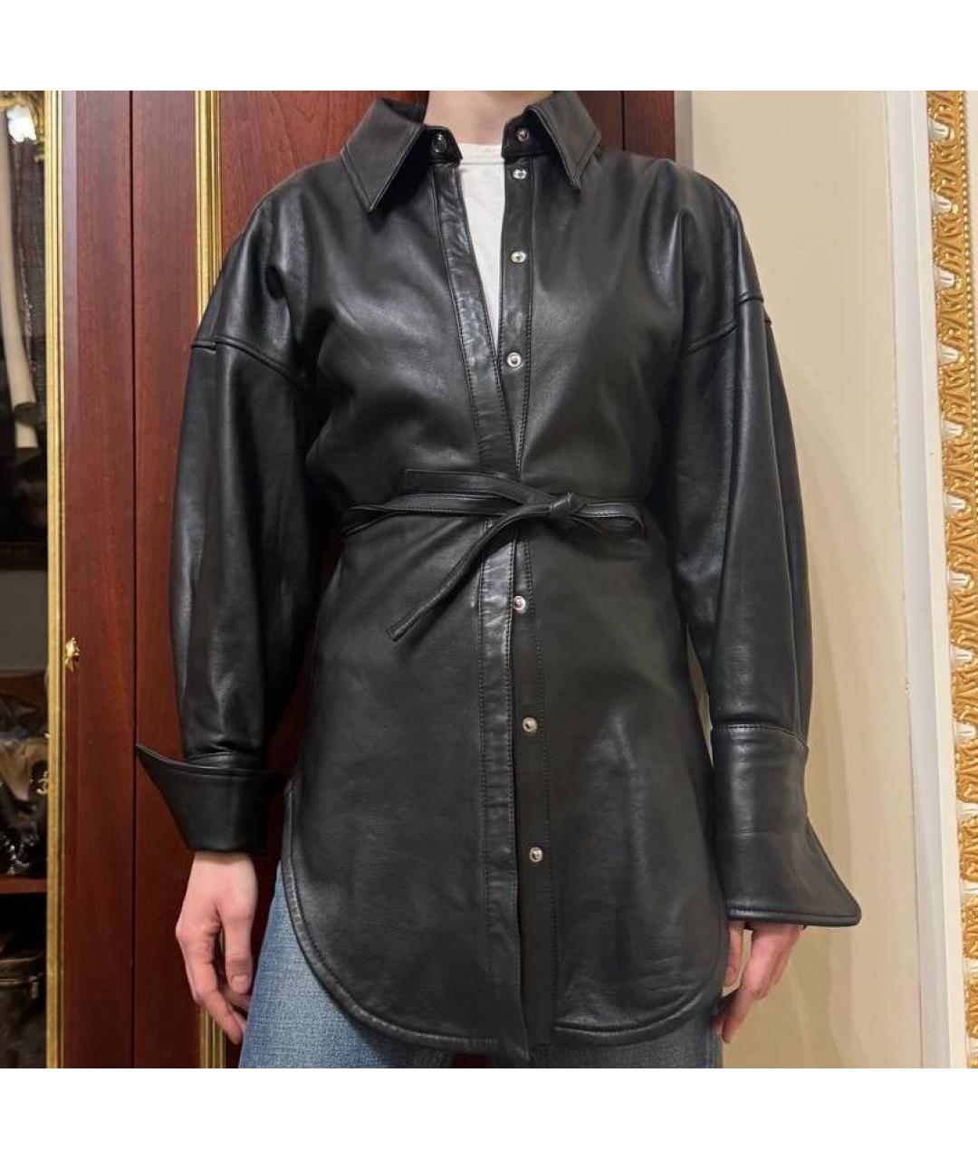 BLUMARINE Черная кожаная рубашка, фото 5
