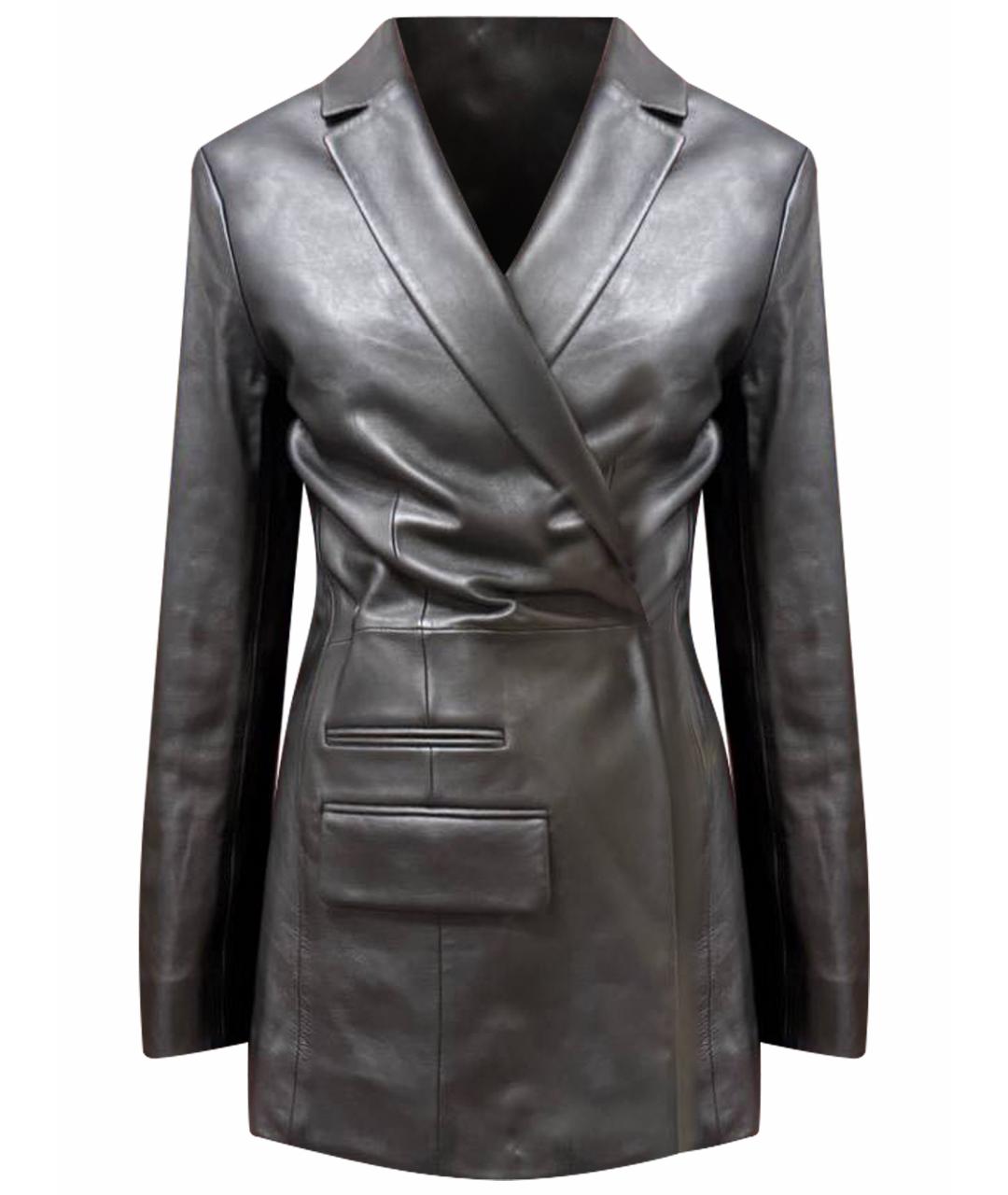 JACQUEMUS Черный кожаный жакет/пиджак, фото 1